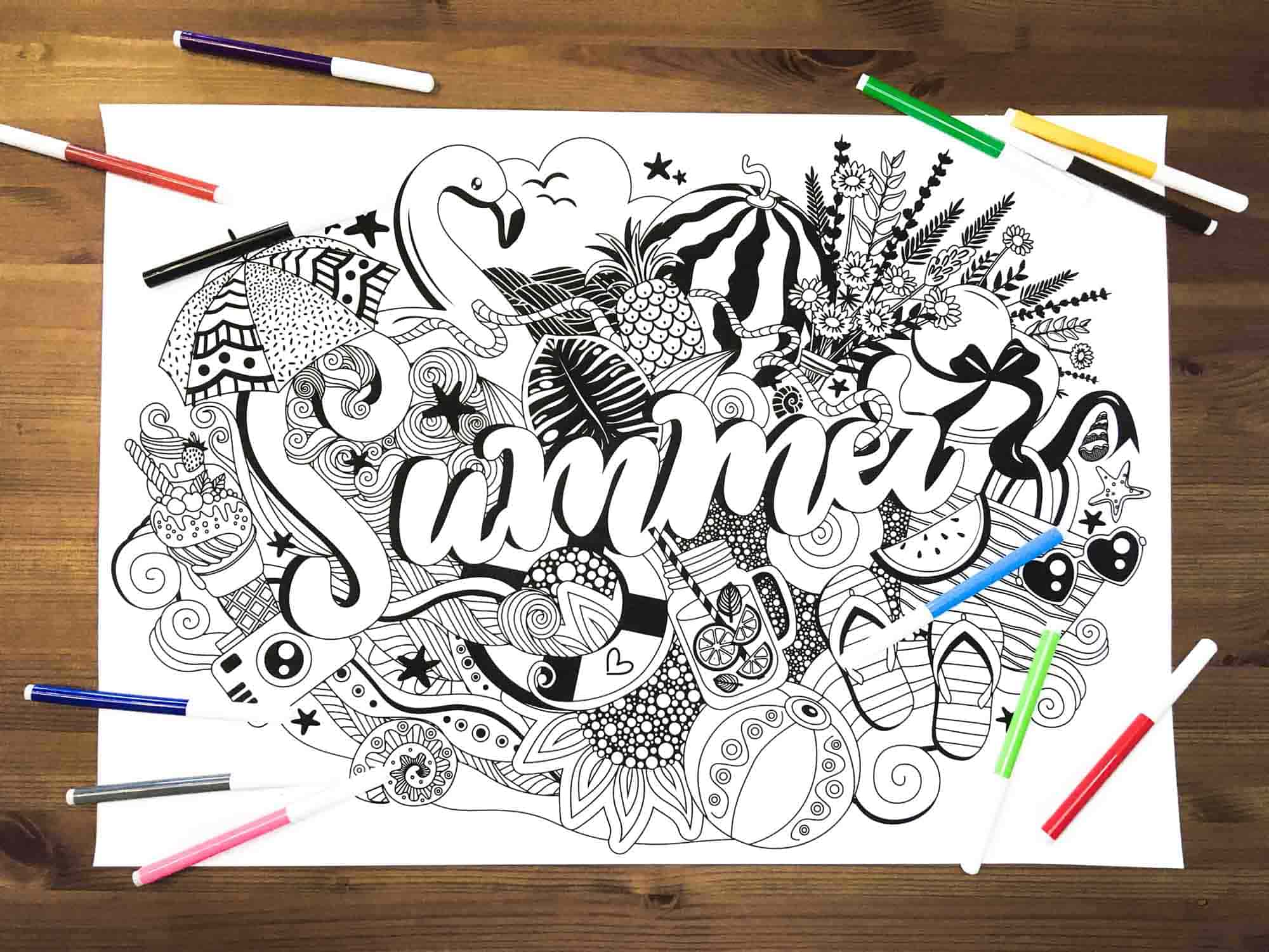Раскраска-плакат "Summer" 