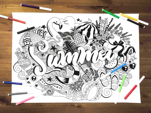 Раскраска-плакат «Summer» 