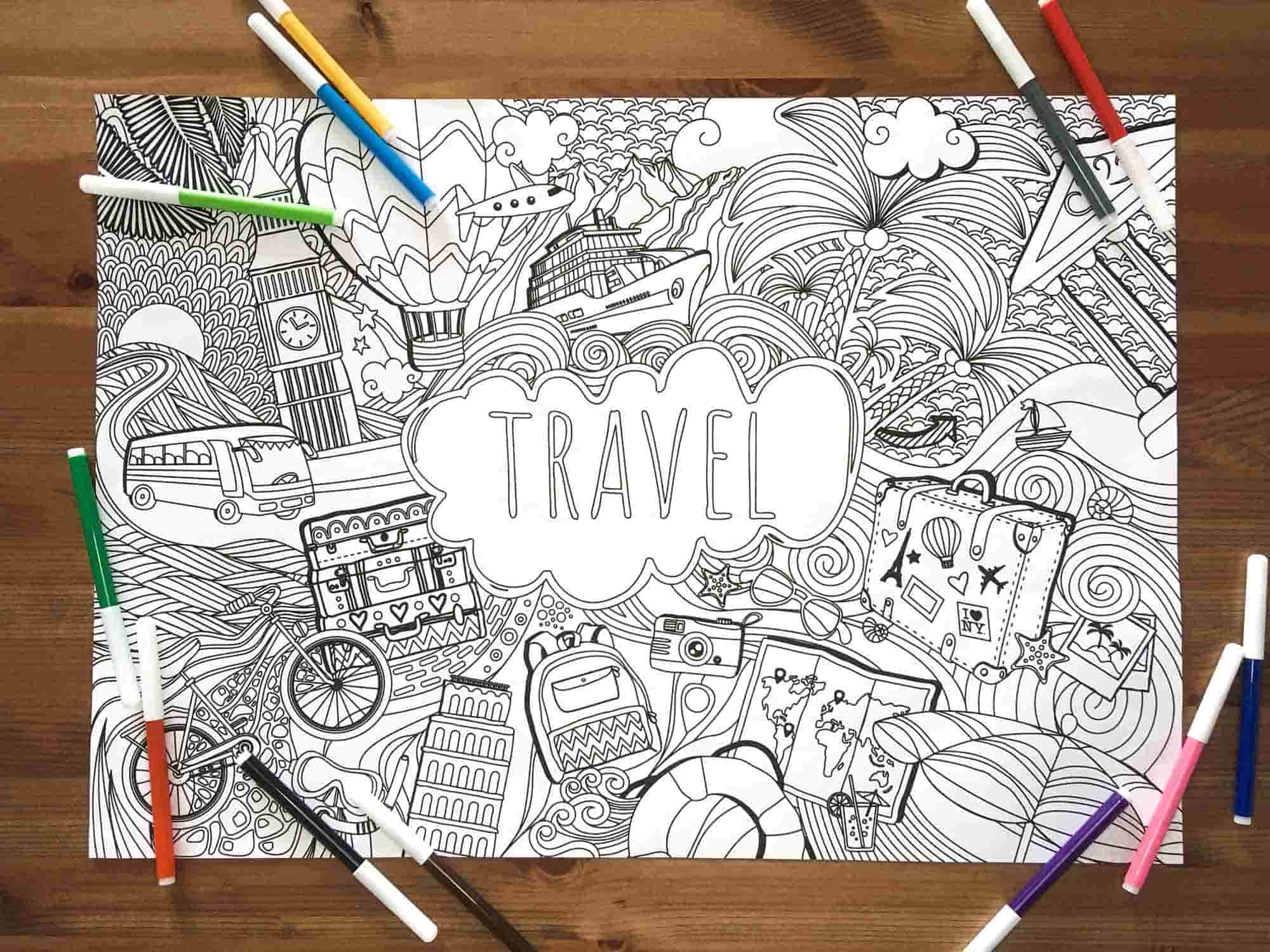 Раскраска-плакат "Travel" 